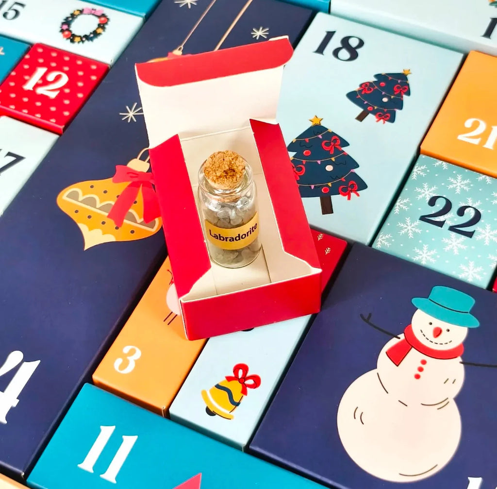 XXL Edelstein Adventskalender | XXL Adventskalender mit 24 Mineralien | Perfektes Geschenk für Sammler und Liebhaber
