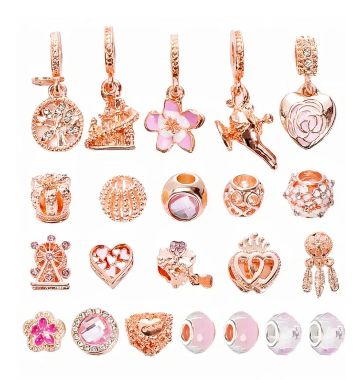 Glitzer Charms Armband Adventskalender | mit 24 Einzigartigen Anhängern | Perfektes Geschenk für Weihnachten
