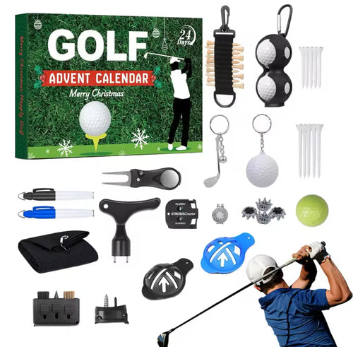 Golfer Gadgets Adventskalender | Adventskalender mit 24 nützlichen Golfaccessoires | Perfektes Geschenk für Golfer
