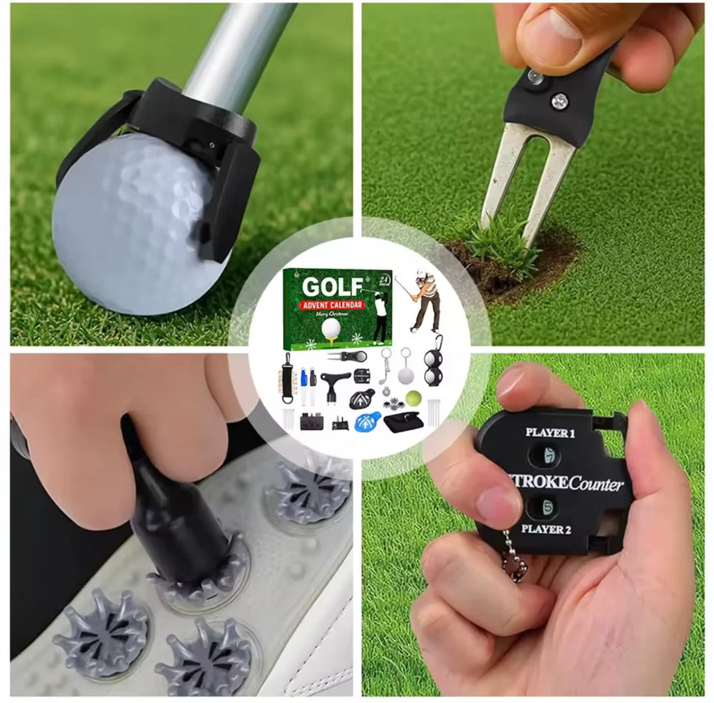 Golfer Gadgets Adventskalender | Adventskalender mit 24 nützlichen Golfaccessoires | Perfektes Geschenk für Golfer