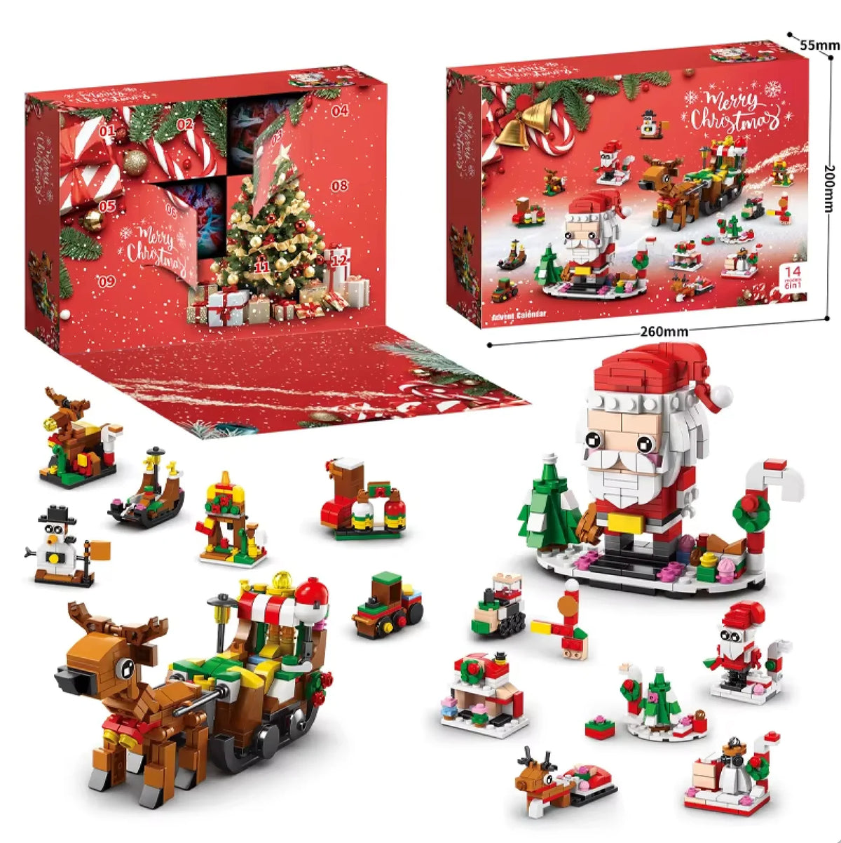 Klemmbaustein Adventskalender | XXL Baustein Spass mit 12 Figuren | Perfektes Geschenk für Sammler und Liebhaber