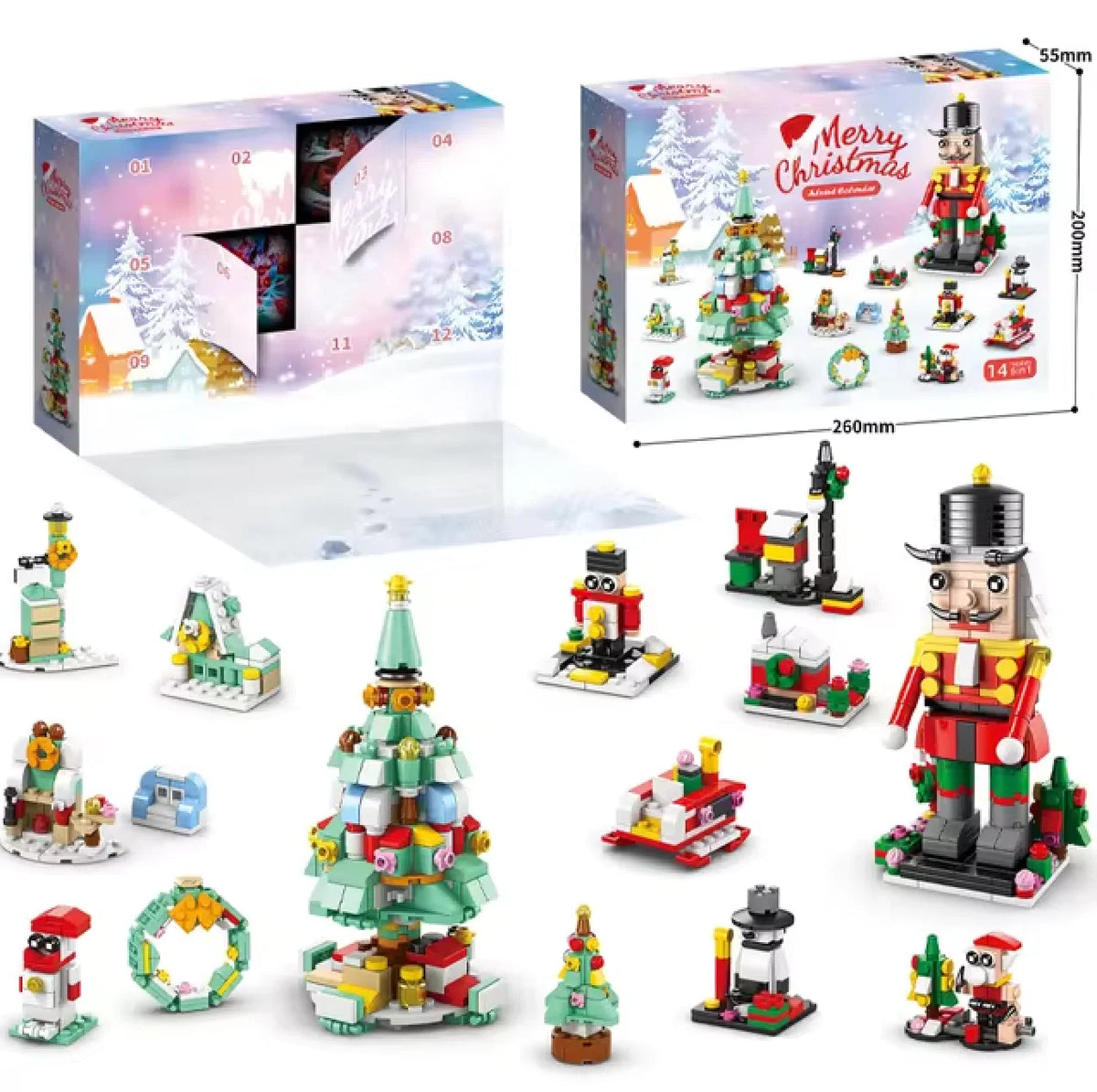Klemmbaustein Adventskalender | XXL Baustein Spass mit 12 Figuren | Perfektes Geschenk für Sammler und Liebhaber