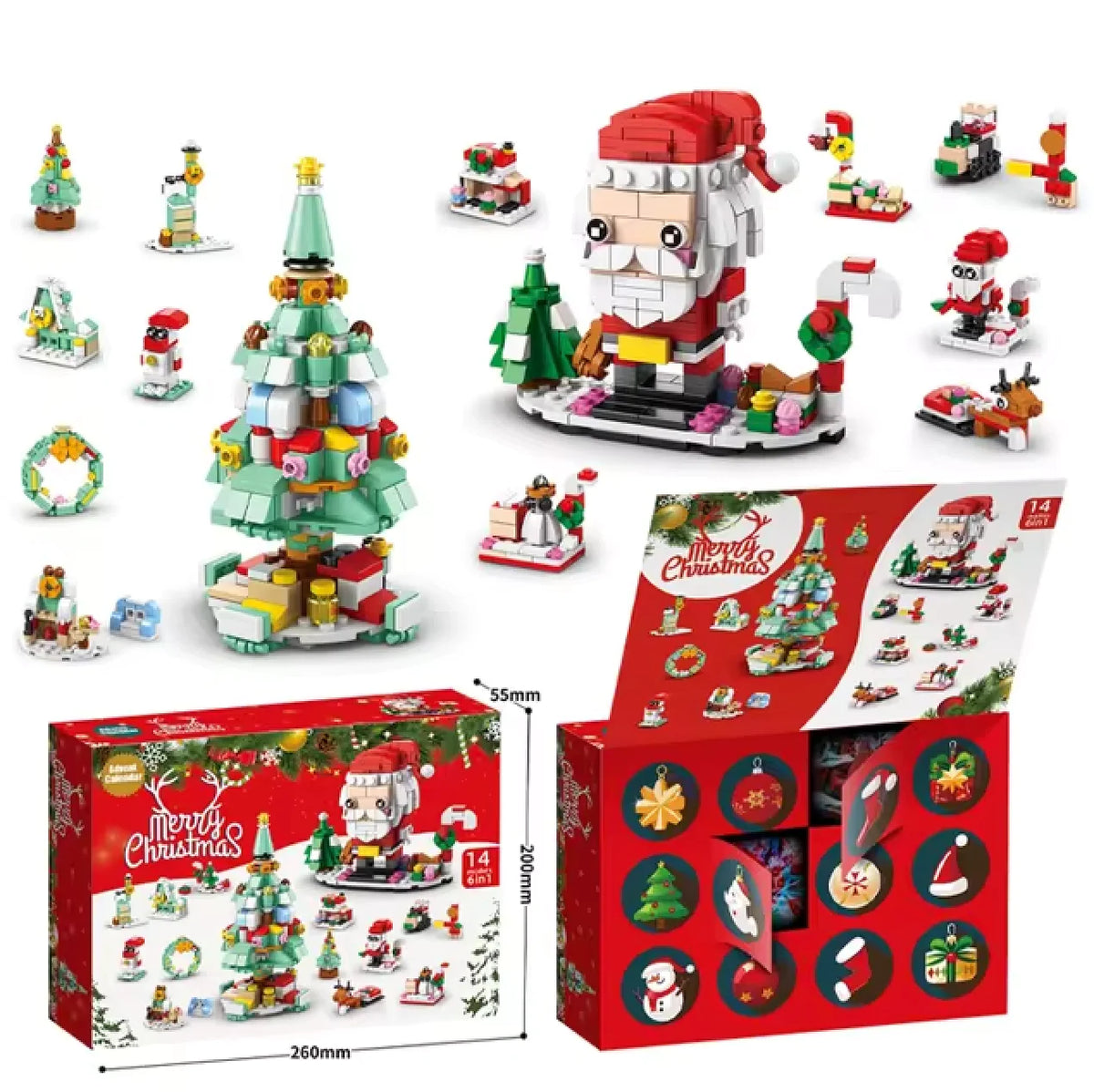 Klemmbaustein Adventskalender | XXL Baustein Spass mit 12 Figuren | Perfektes Geschenk für Sammler und Liebhaber