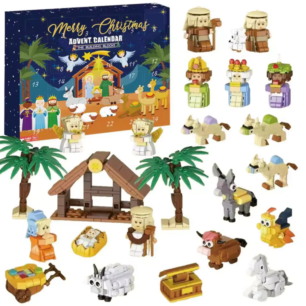 Krippenzauber Adventskalender | Adventskalender mit 24 Figuren zur Weihnachtsdekoration | Festliche Vorfreude für die ganze Familie