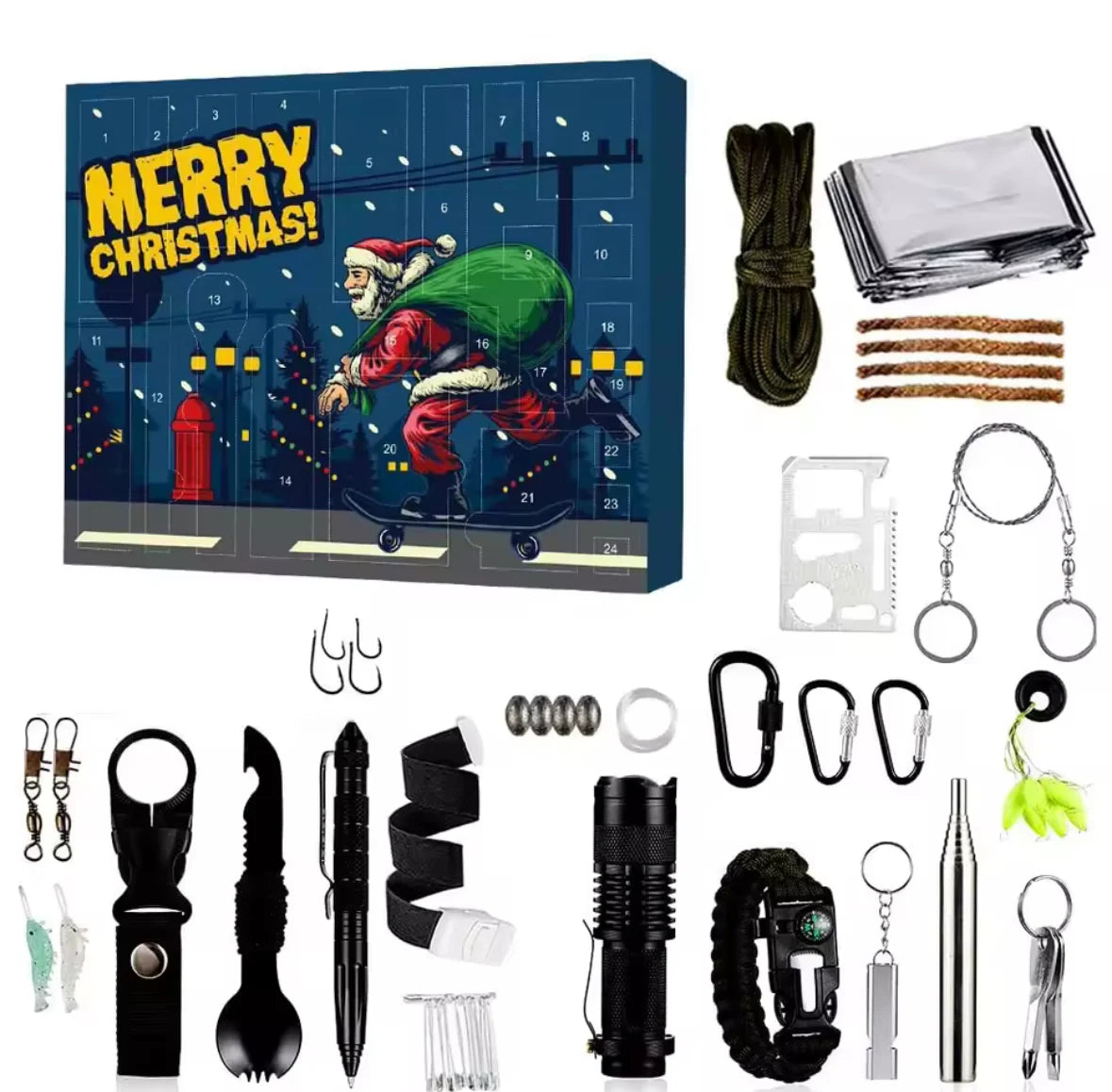 Outdoor Abenteuer Adventskalender | Adventskalender mit 24 nützlichen Gadgets für Camper und Wanderer