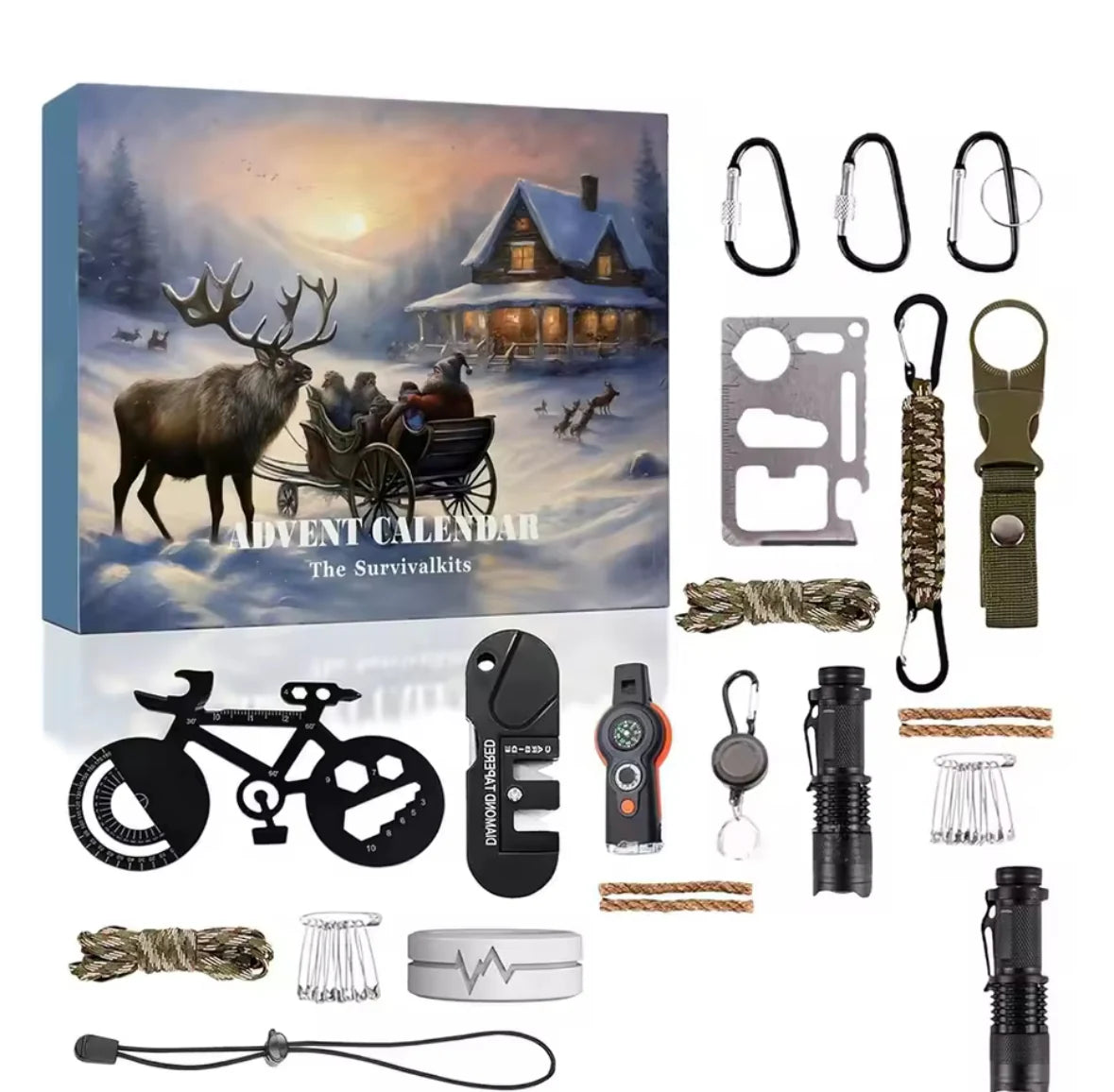 Outdoor Abenteuer Adventskalender | Adventskalender mit 24 nützlichen Gadgets für Camper und Wanderer