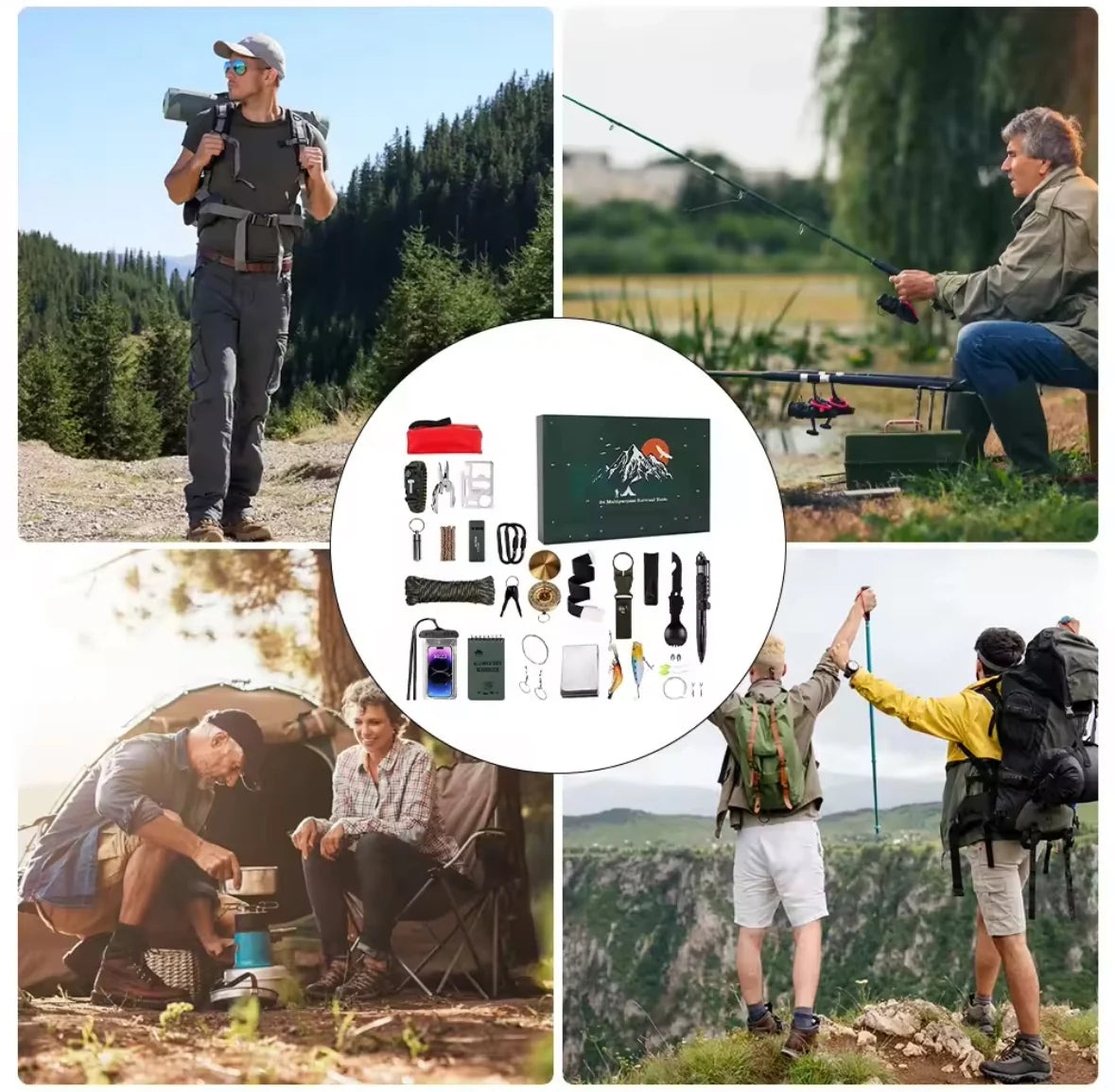 Outdoor Abenteuer Adventskalender | Adventskalender mit 24 nützlichen Gadgets für Camper und Wanderer